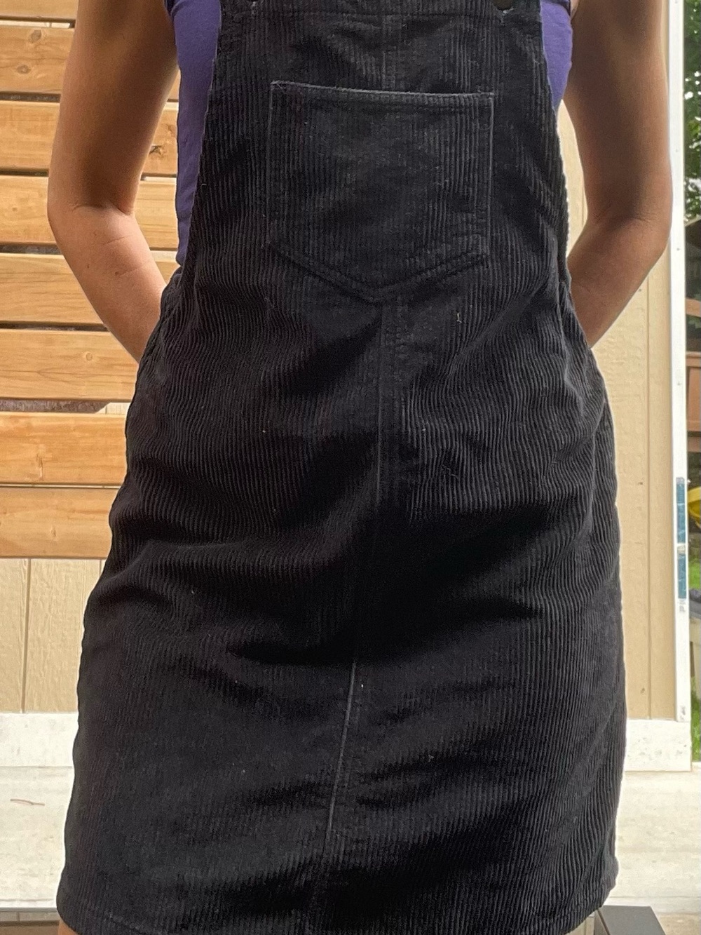 Ardene Black Corduroy Pinafore Romper size small - Picture 9 of 9